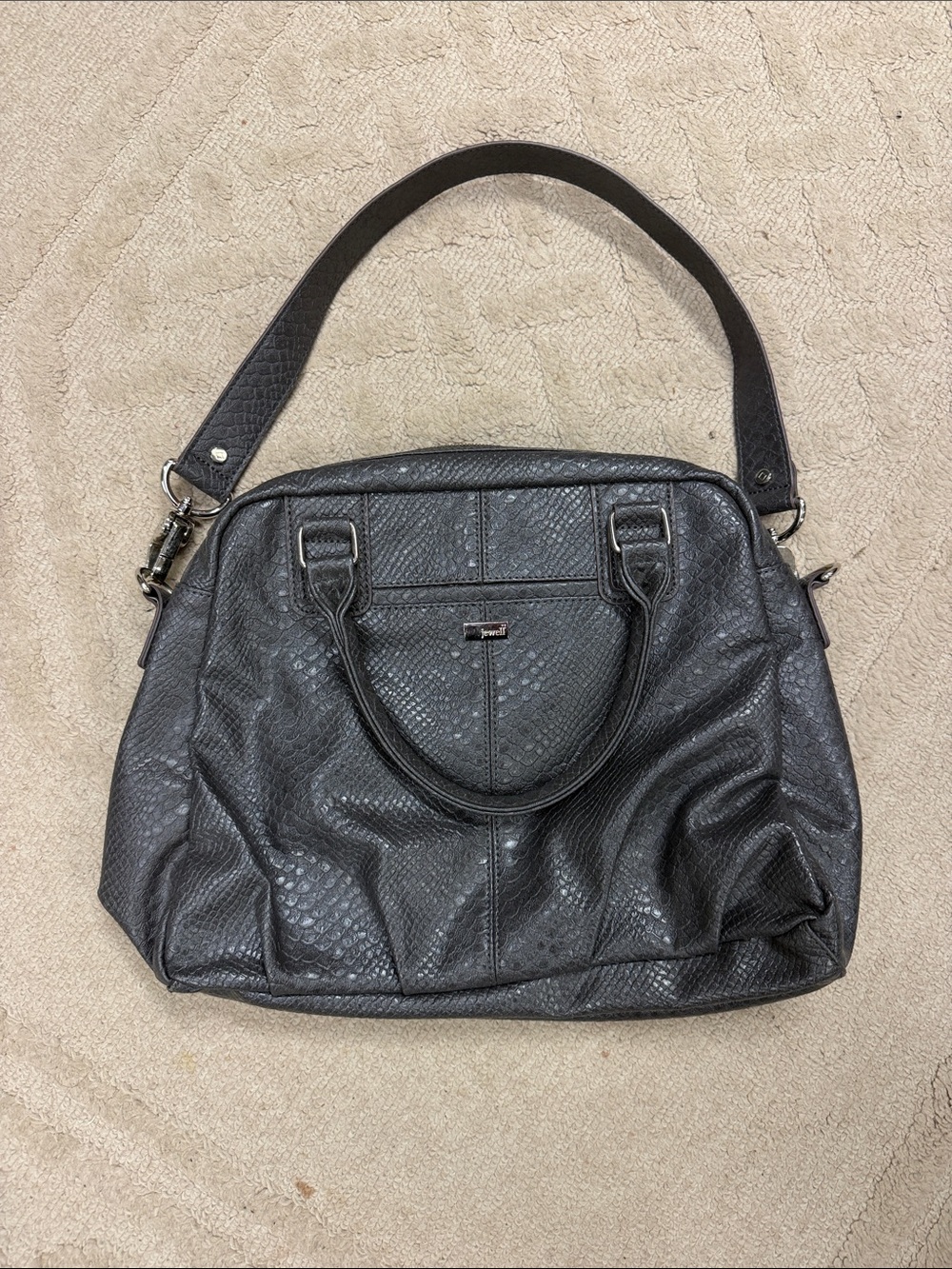 Thirty One Jewell- Grey Textured Shoulder Bag